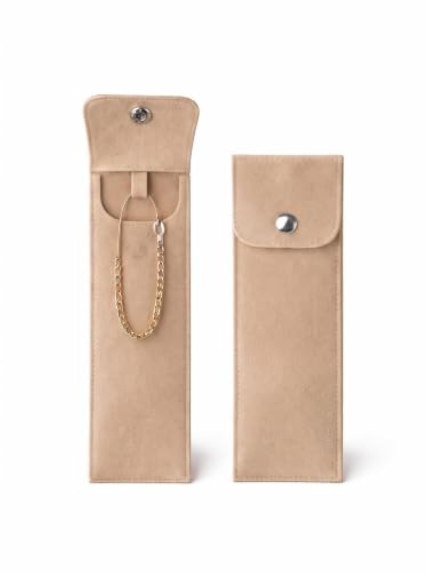 Pack of 4 Microfiber Velvet Jewelry Pouch with Hook